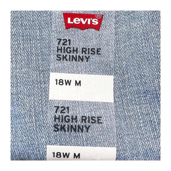 Levis 721 Womens High Rise Light Wash Distressed Skinny Jeans Plus Sz 18W New - Picture 8 of 10